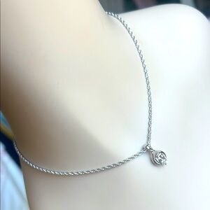 Nina Ricci Elegant Silver Tone Pendant Necklace 7-8" drop